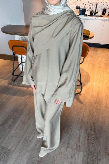 Lamelif Atkılı Modal İkili Takım Haki