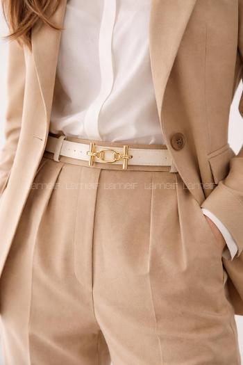 Lamelif Gold Tokalı İnce Kadın Kemer,Pantolon Kemeri ,Gömlek Kemeri Çeket Kemeri