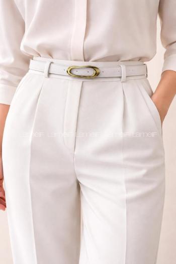 Lamelif Kadın Tasarım Gümüş Tokalı Kemer