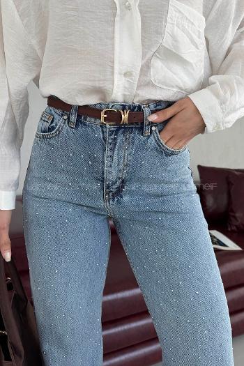 Light Blue Denim High Waist Denim Pants