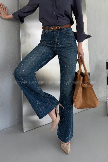Blue-1 Denim High Waist Denim Pants
