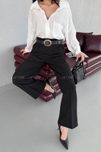 Lamelif Pens Detaylı Pantolon Siyah