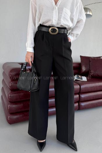 Lamelif Pens Detaylı Pantolon Siyah