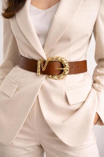 Lamelif Kadın Aurelia Gold Tokalı Kemer