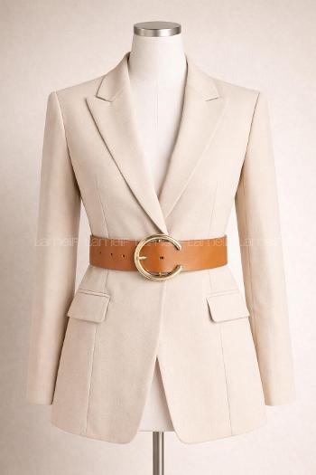 Lamelif Kadın Crow C Form Gold Tokalı