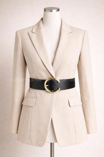 Lamelif Kadın Crow C Form Gold Tokalı