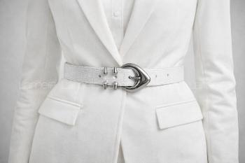 Lamelif Kadın Noir Edge Kemer Çeket Gömlek Pantolon