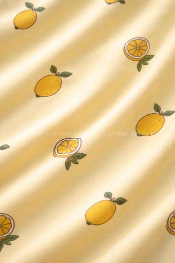 Lamelif Kadın Milan Kumaş  Lemonn Desenli Pijama Takımı