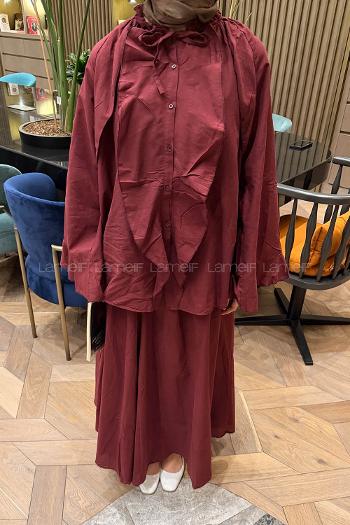 Lamelif Vual Takım Bordo