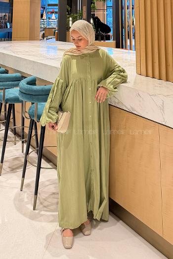 Mint Green-1 Medium Crew Neck Cotton Dresess