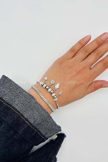 Lamelif Gümüş Hamsa Charmlı Pandora Bileklik