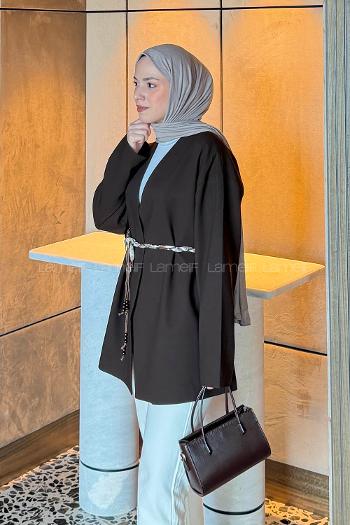 Brown V Neck Long Arm Polyester Jacket