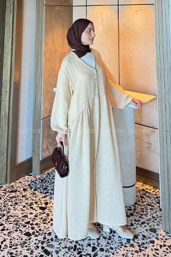 Brown With Milk V Neck Cotton Dresess