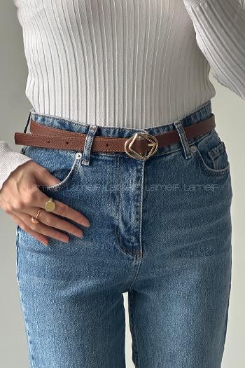 Brown Belted Silver Belt