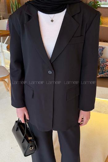 Black V Neck Long Arm Cotton Jacket