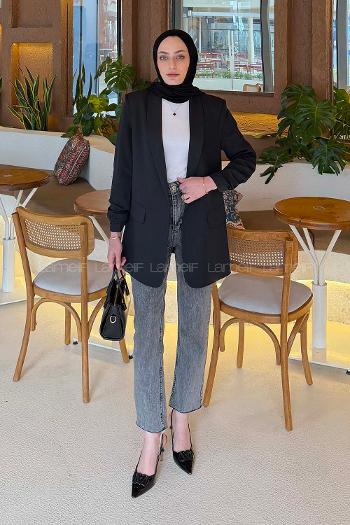 Black Normal Neck Long Arm Jacket