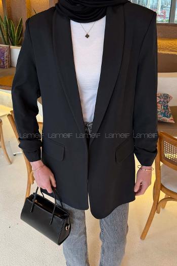 Black Normal Neck Long Arm Jacket