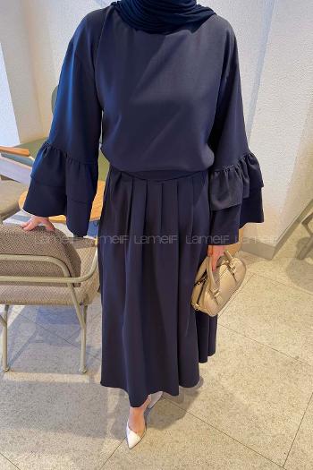 Lamelif Etekli Takım Lacivert