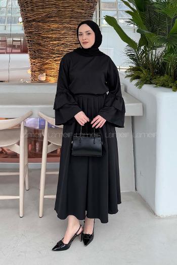 Lamelif Etekli Takım Siyah