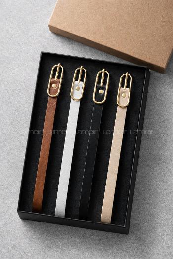 Lamelif Kadın Prestige İnce Gold Tokalı Kemer 4 lü Özel