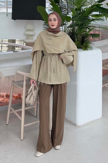 Lamelif Şallı Bluz Bej