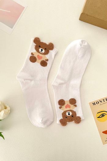 Lamelif Kulak Detay Tüylü Ayı Çorap