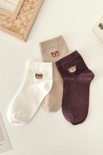 Lamelif 3lü Ayı Yarım Konç Çorap