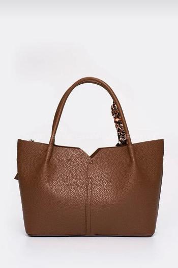 Lamelif Fular Detaylı El Ve Omuz Çantası Kadın Acı Kahve