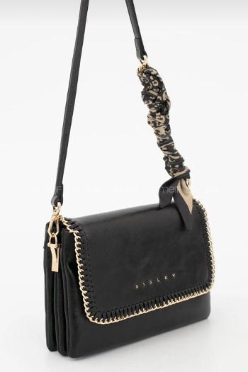 Lamelif Walentıa Gold Detaylı Kadın Çapraz Çanta Siyah