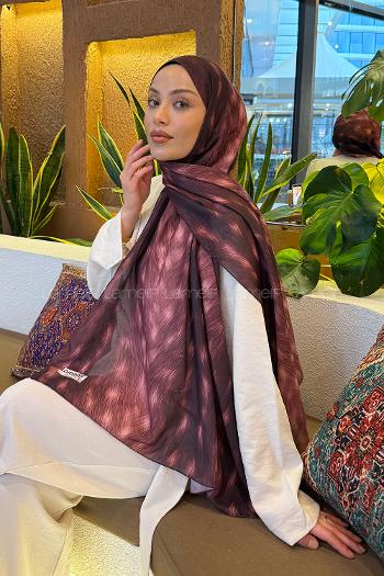 Lamelif Ceylan Desen Soft Şal Bordo