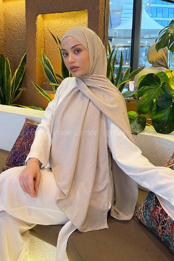 Lamelif Comfort Pamuk Şal Açık Vizon