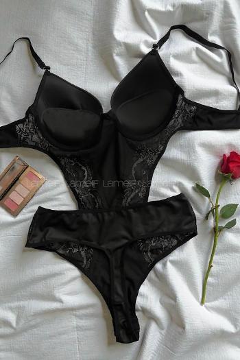 Lamelif KadifeBadysuit Takım