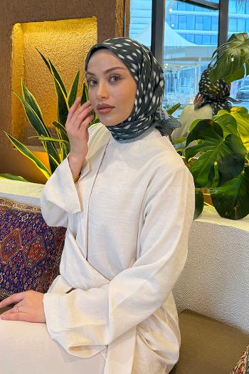 Lamelif Ceylan Desen Soft Eşarp Yaprak Yeşili