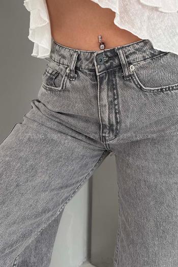 Light Grey Denim High Waist Denim Pants