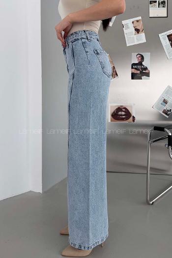 Ice Blue Denim High Waist Denim Pants