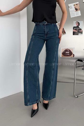 Blue-1 Denim High Waist Denim Pants