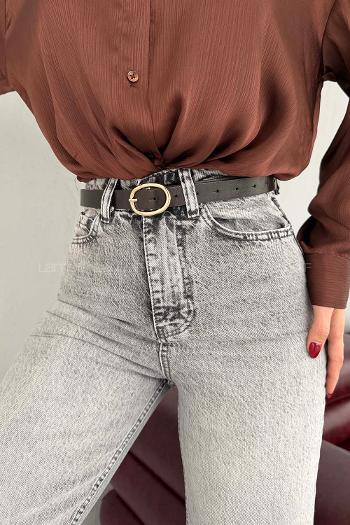 Light Grey Denim High Waist Denim Pants