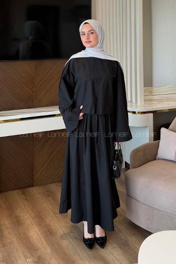 Lamelif Etekli Takım Siyah