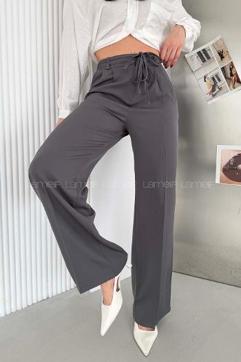 Lamelif İp Detaylı Pantolon Antrasit