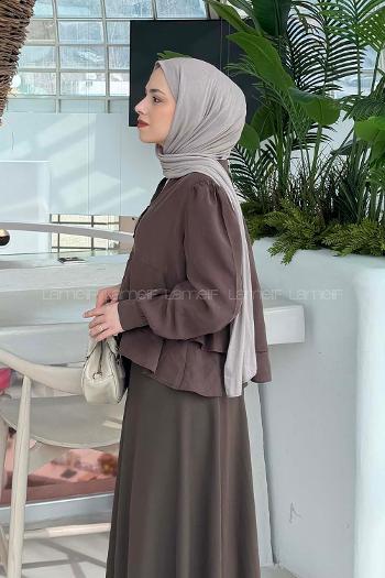 Lamelif Fırfırlı Bluz Acı Kahve