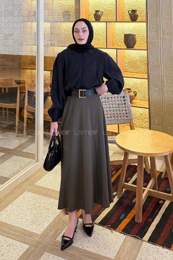 Black Shirt Collar Long Arm Cotton Unprinted Shirt