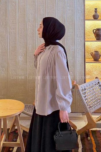 Stone Shirt Collar Long Arm Cotton Unprinted Shirt