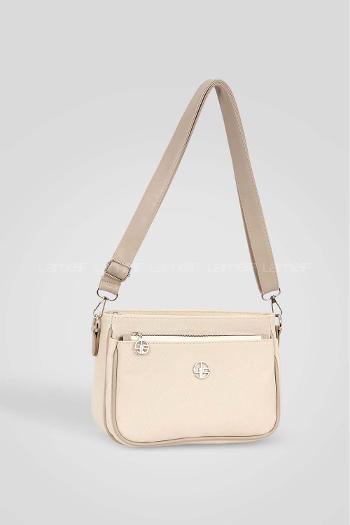 Lamelif Çok Bölmeli Bayan Çapraz Çanta Krem