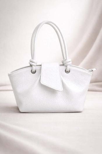 Lamelif Paris Kadın Pase Soft Deri Askılı Çanta Beyaz