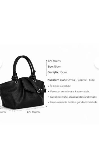 Lamelif Paris Kadın Pase Soft Deri Askılı Çanta Siyah