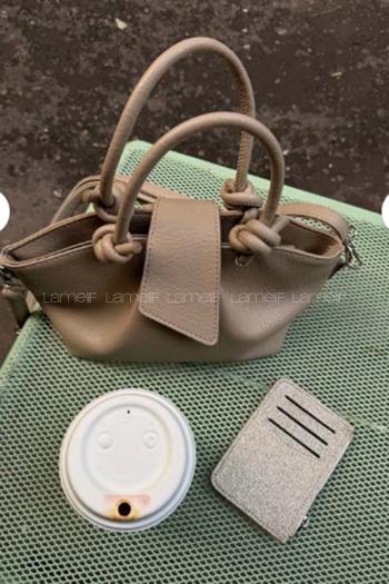 Lamelif Paris Kadın Pase Soft Deri Askılı Çanta Vizonrengi