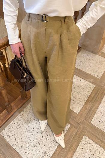 Camel Cotton High Waist Comfortable Pants