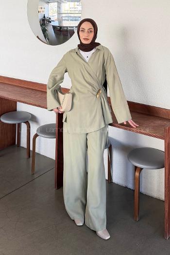 Plum Green Pool Neck Long Arm Modal Regular Trousers Comfortable Suit