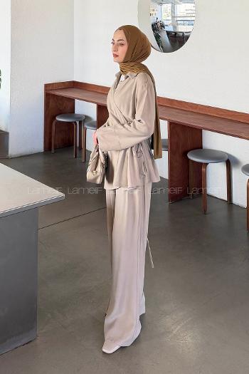 Stone Pool Neck Long Arm Modal Regular Trousers Comfortable Suit