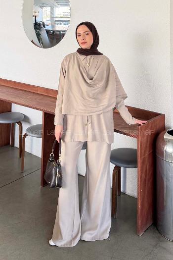 Stone Shirt Collar Long Arm Viscose Fabric Regular Trousers Comfortable Suit